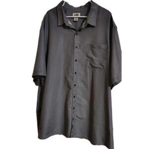 HB Men's Shirt Size 4XLT Blue Floral Pattern Button Up Shirt Sleeves Summer Tall